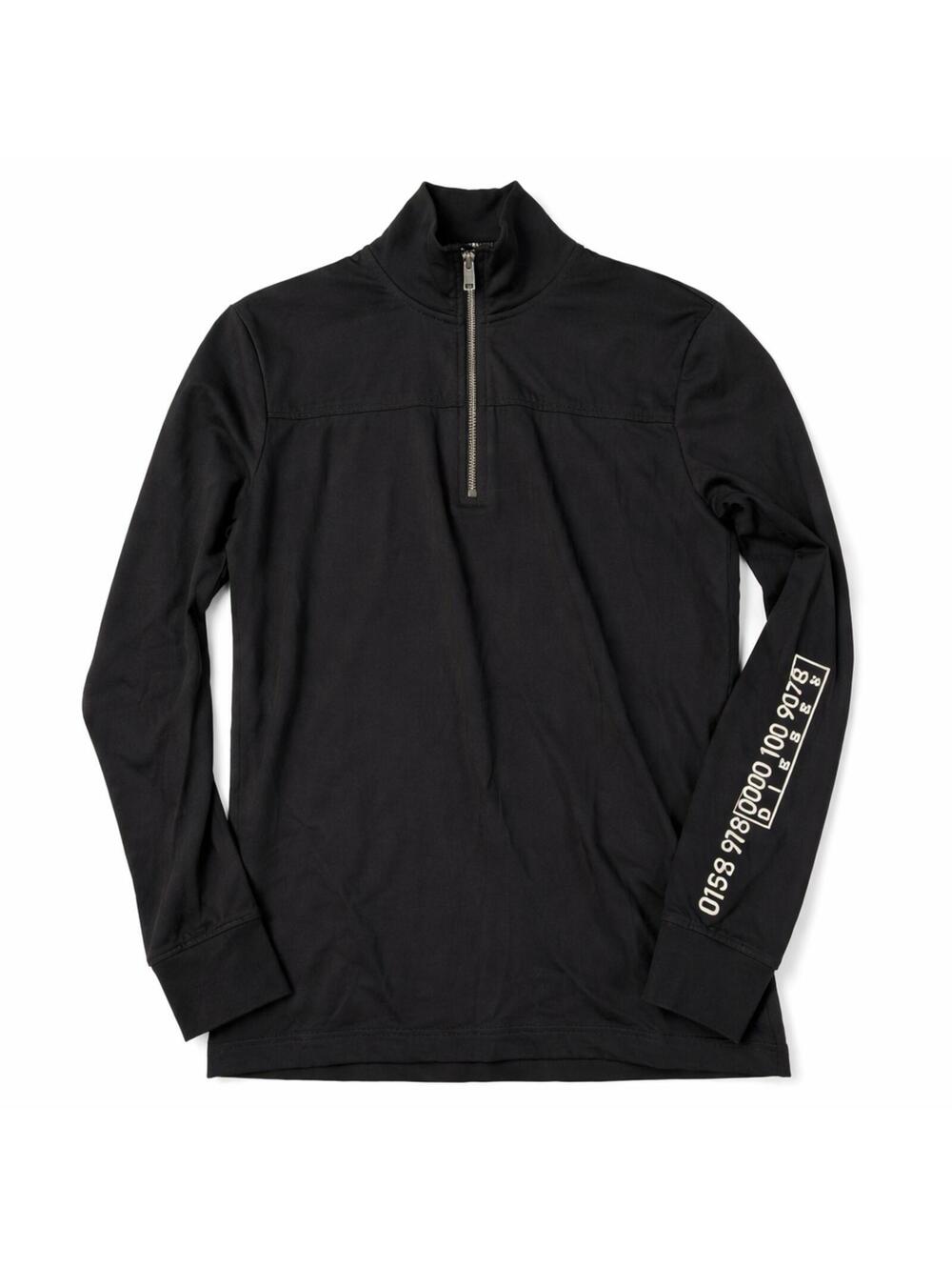 Diesel Black Quarter Zip Long Sleeve Shirt M Cotton Bulgaria